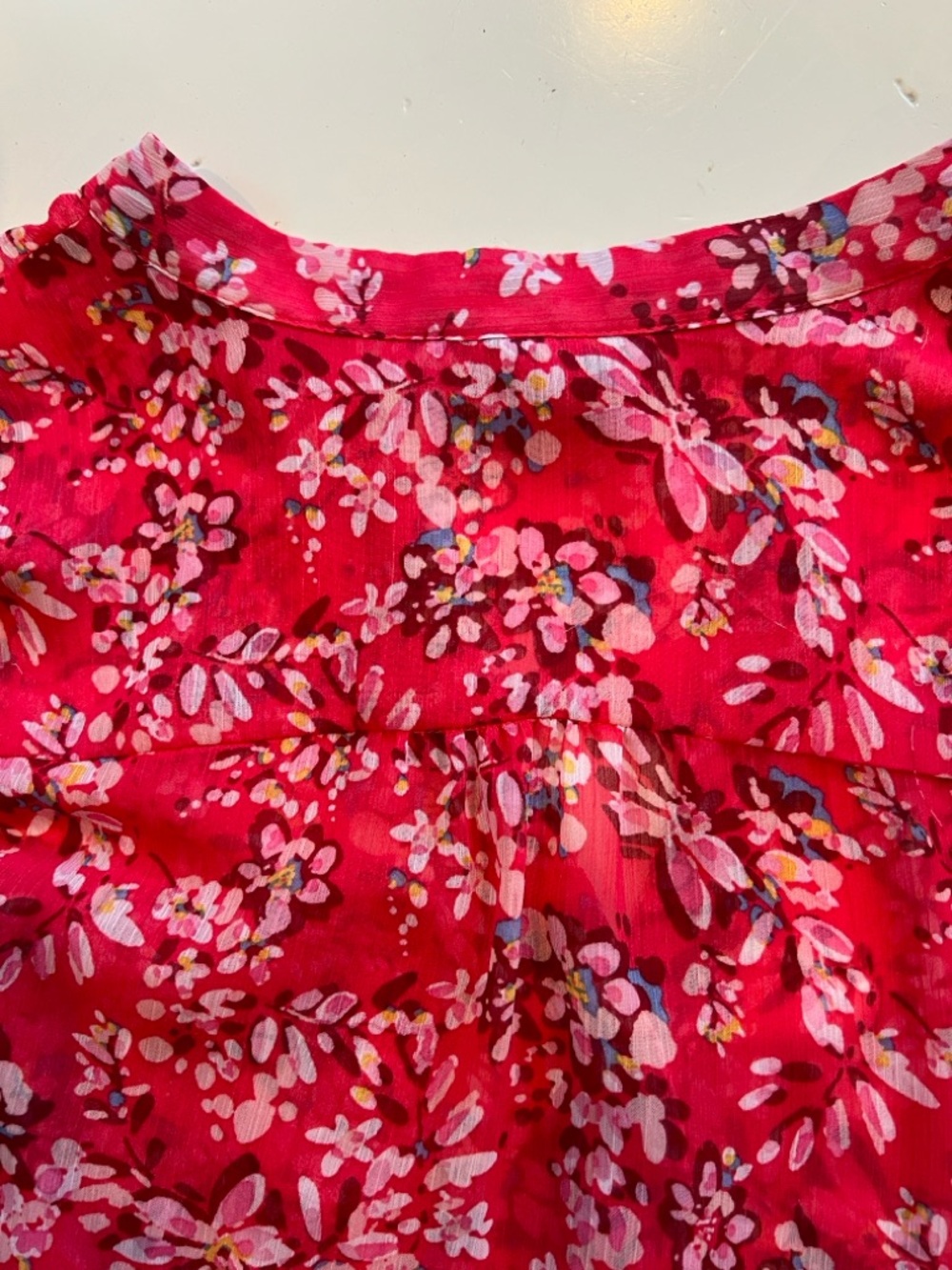 KUT from the Kloth Sheer Floral Button Down Adjustable Sleeves Blouse Size XL - Picture 3 of 11